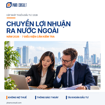Chuyển lợi nhuận ra nước ngoài năm 2026 – chuyên viên tài chính kiểm tra chứng từ, hồ sơ thuế và dữ liệu đầu tư